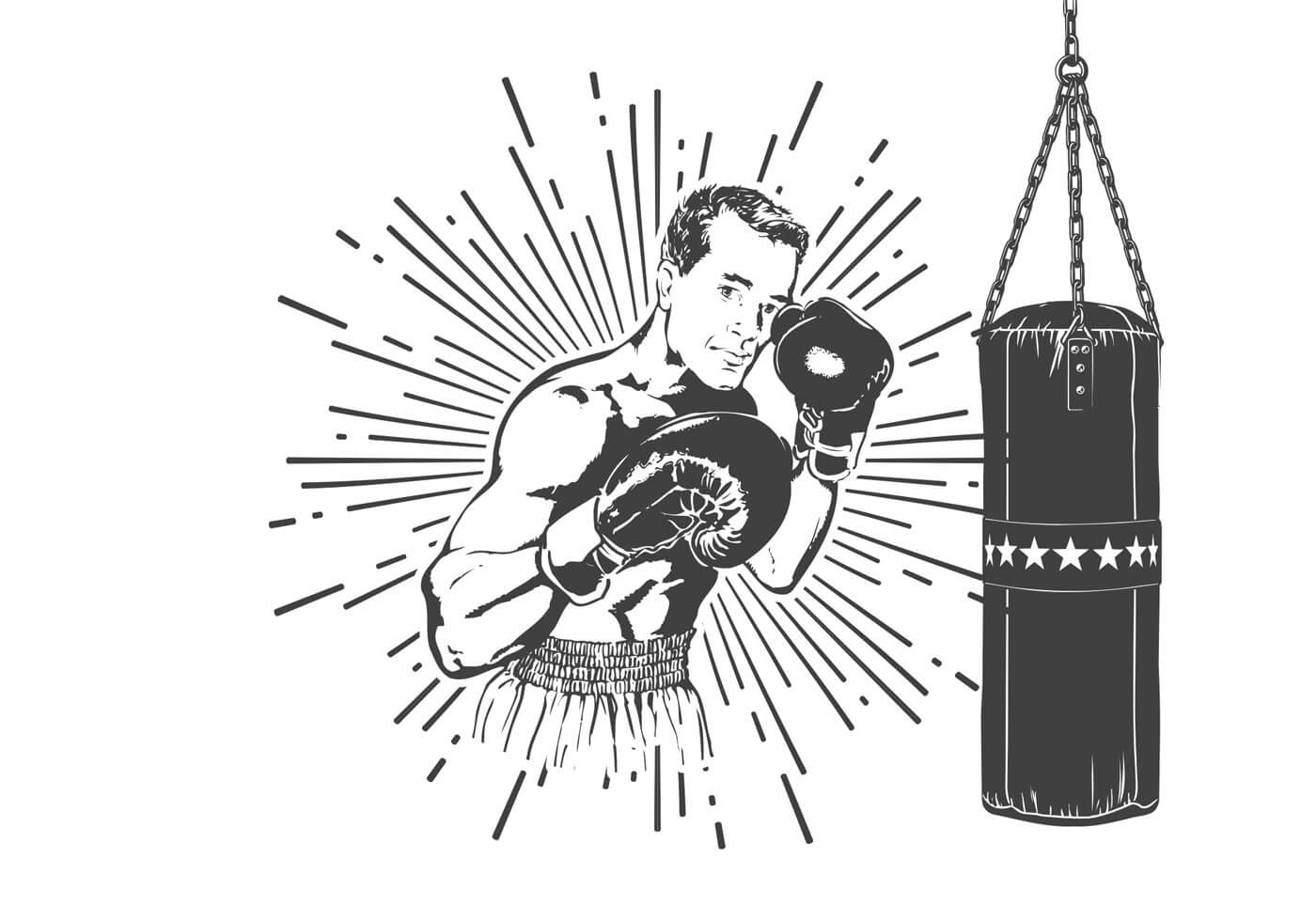 free-old-time-boxer-vector-illustration